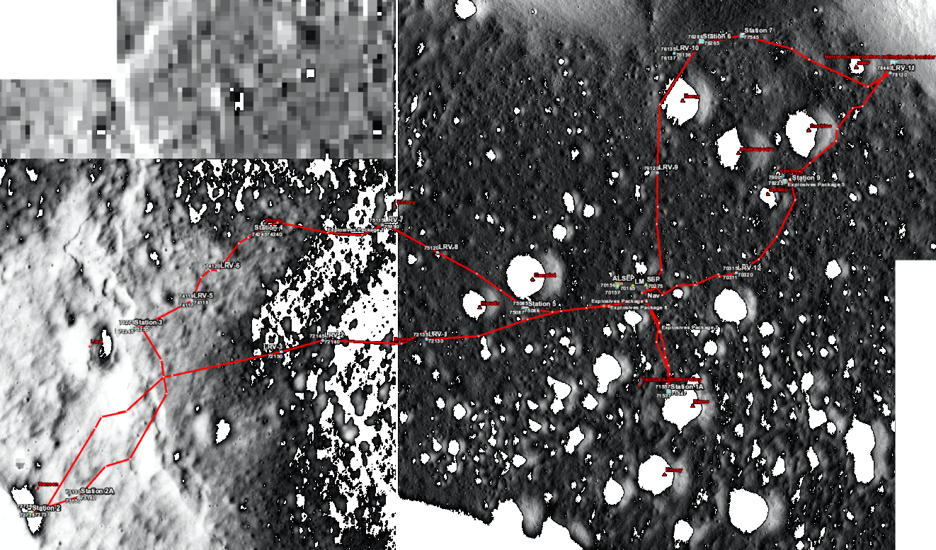 Apollo 17 sample location map