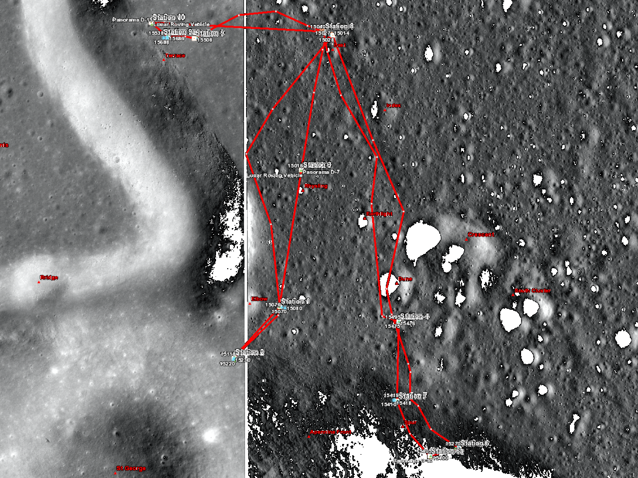 Apollo 15 sample locations