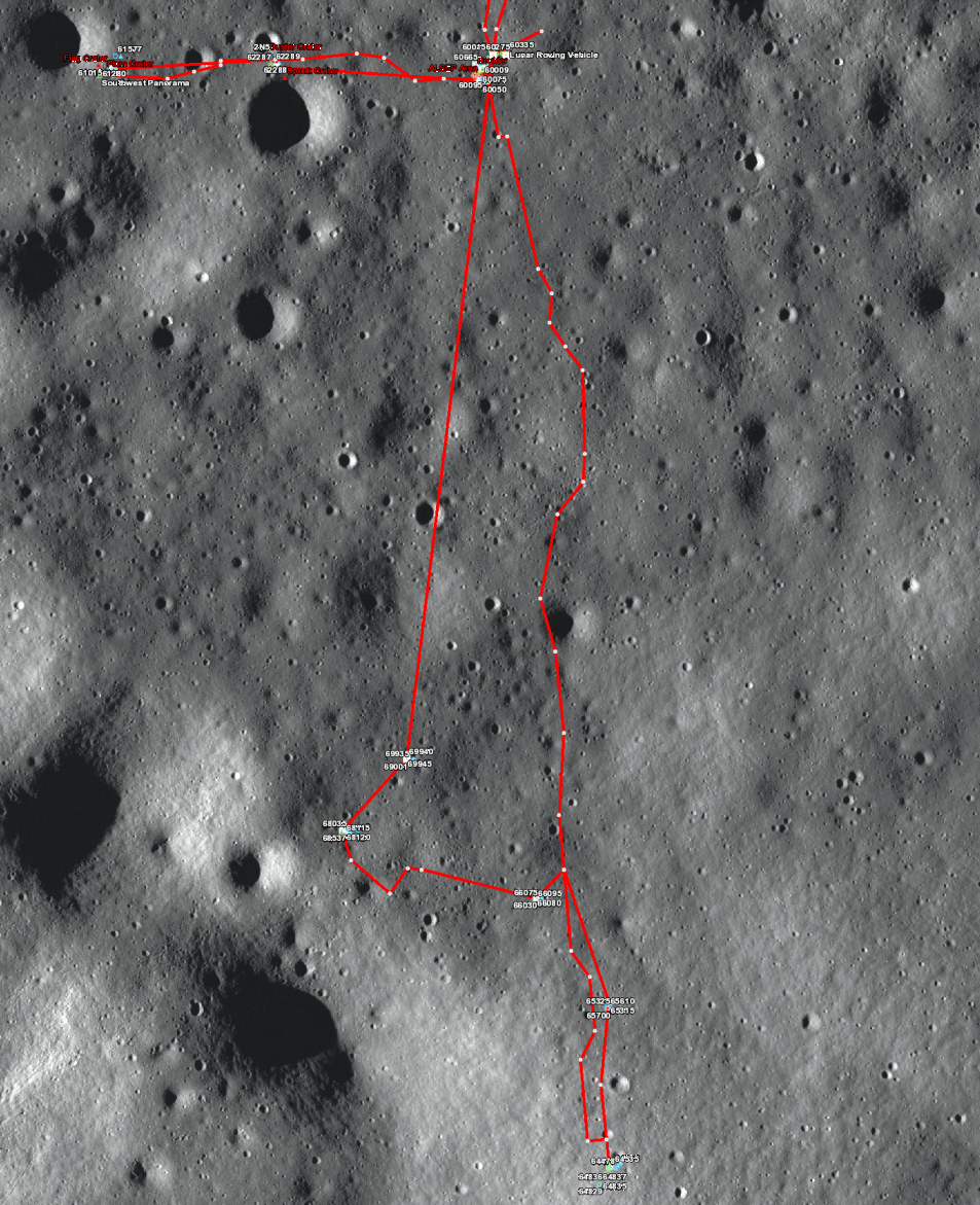 Apollo 16 sample location map (bottom)