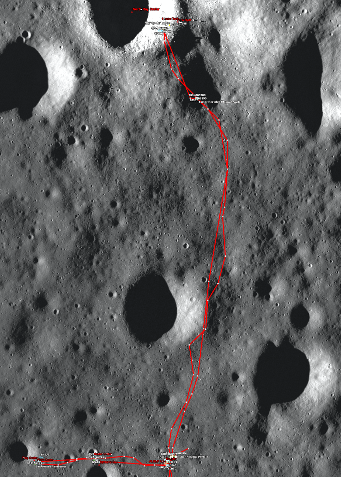 Apollo 16 sample location map (top)