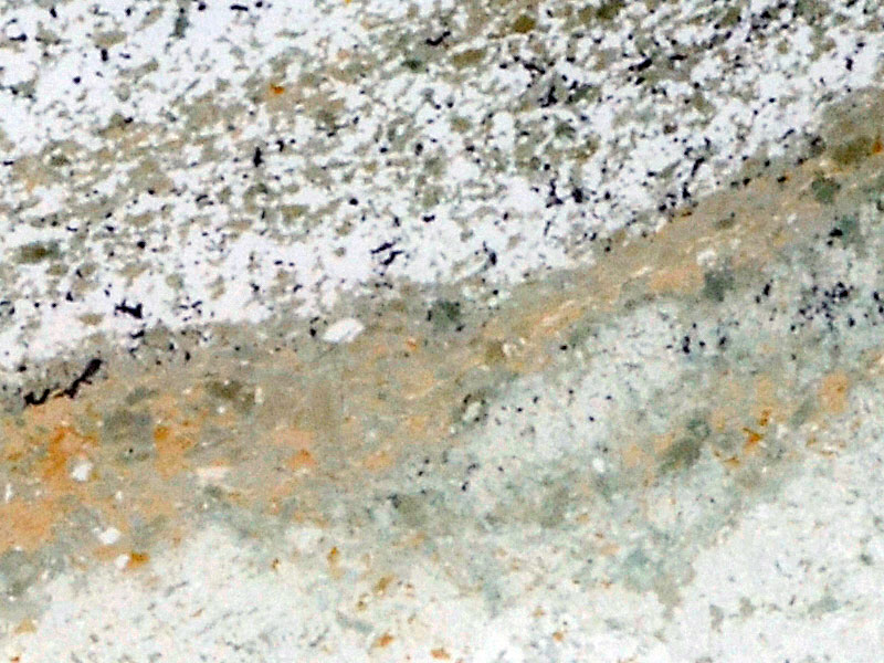 Detail showing a carbonate rich vein 2.8 cm