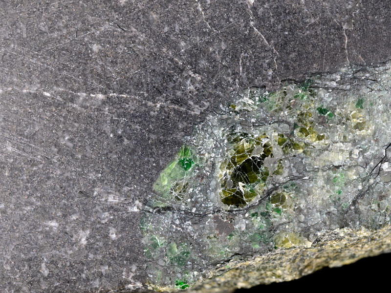 xenolith in basalt - width 2.5 cm