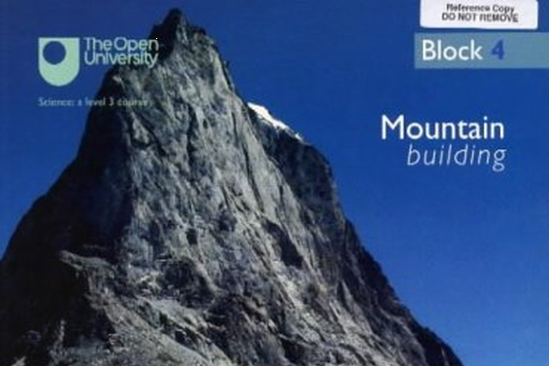Mountain photograph on cover of OU S339 textbook, Mountain building 